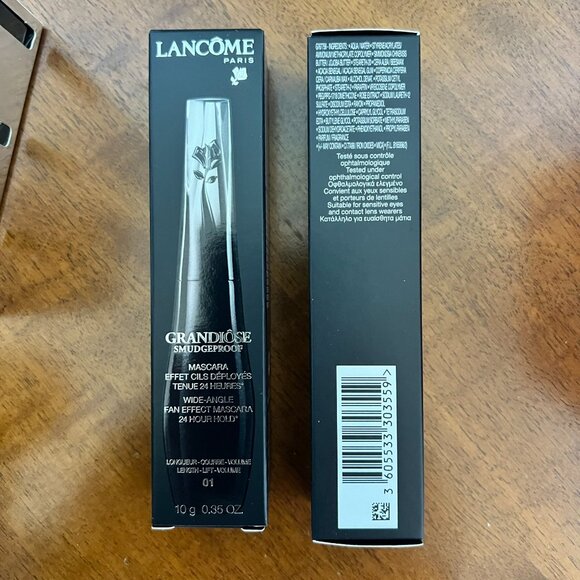 Lot of 2 Lancome Grandiose Smudgeproof Wide Fan Effect Black Mascara - Noir 01 - Picture 8 of 8